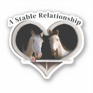 Pegatina Día de San Valentín para Amantes de Caballos
