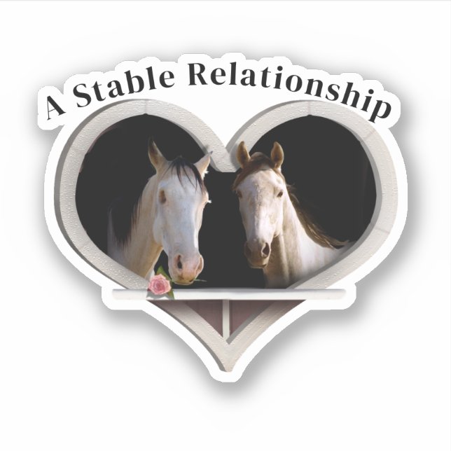 Pegatina Día de San Valentín para Amantes de Caballos (Anverso)