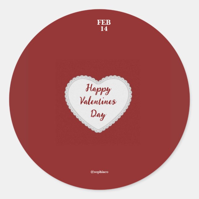 pegatina día de San Valentín - sophiaco (Anverso)