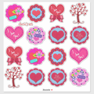 Pegatina Día de San Valentín Surtido Adorable Aspecto de Fi