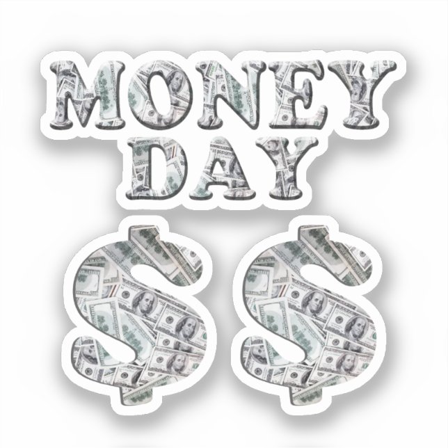 Pegatina Día del dinero en papel (Anverso)