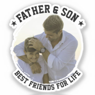 Pegatina Día del Padre e Hijo Personalizado Foto Mejor Amig