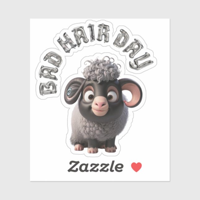 Pegatina Día del Pelo Malo (Hoja)