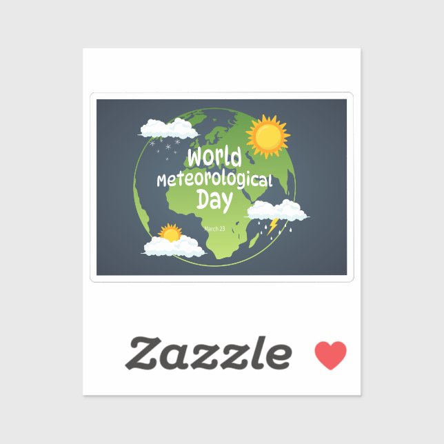 Pegatina Día Mundial de la Meteorología (Hoja)