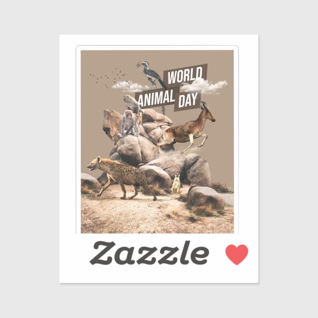 Pegatina Día Mundial de los Animales (Hoja)