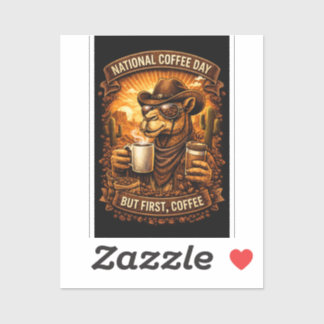 Pegatina Día Nacional del Café Arte de Camello