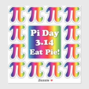 Pegatina Día Pi, Comer Pie