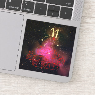 Pegatina Diablo Goat Jugando Regalo De Halloween Para Satan