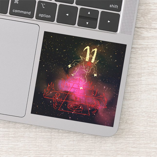 Pegatina Diablo Goat Jugando Regalo De Halloween Para Satan (Detalle)