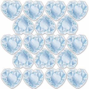 Pegatina Diamantes de color de agua dulce Boda azul pastel