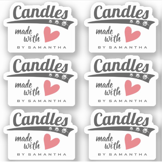 Pegatina Diamantes de estilo gris y blanco con velas de cor (Anverso)