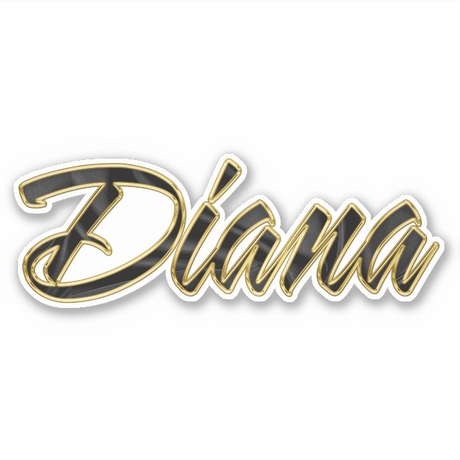 Pegatina Diana black gold Lettering Aufkleber Sticker (Anverso)