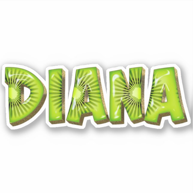 Pegatina Diana Name Kiwi Design Aufkleber Sticker (Anverso)