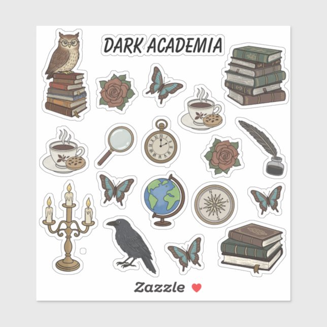 Pegatina Diario de balas de Dark Academia  (Hoja)