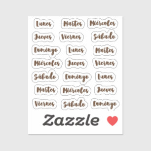 Pegatina Dias de la semana diminuto