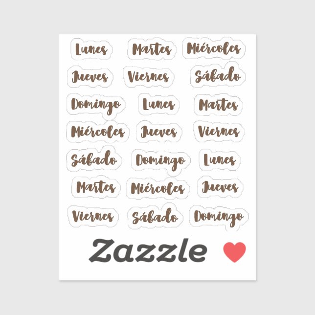 Pegatina Dias de la semana diminuto (Hoja)