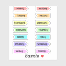 Días de la semana Pastel Rainbow Planner Script