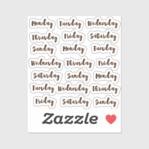 Pegatina Días de la semana pincel cursivo