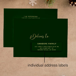 Pegatina Días festivos de oro verde oscuro por correo 24 et