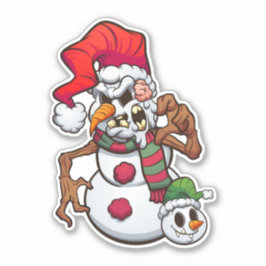 Pegatina Días Festivos de Zombies - Muñeco de Nieve