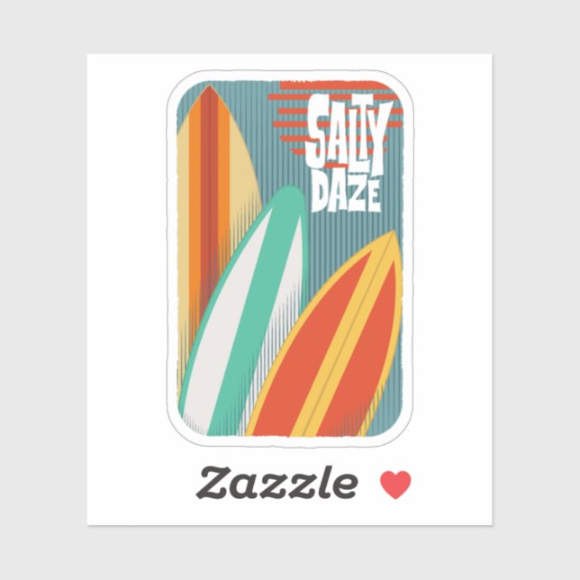 Pegatina Días Salados de Surf (Hoja)