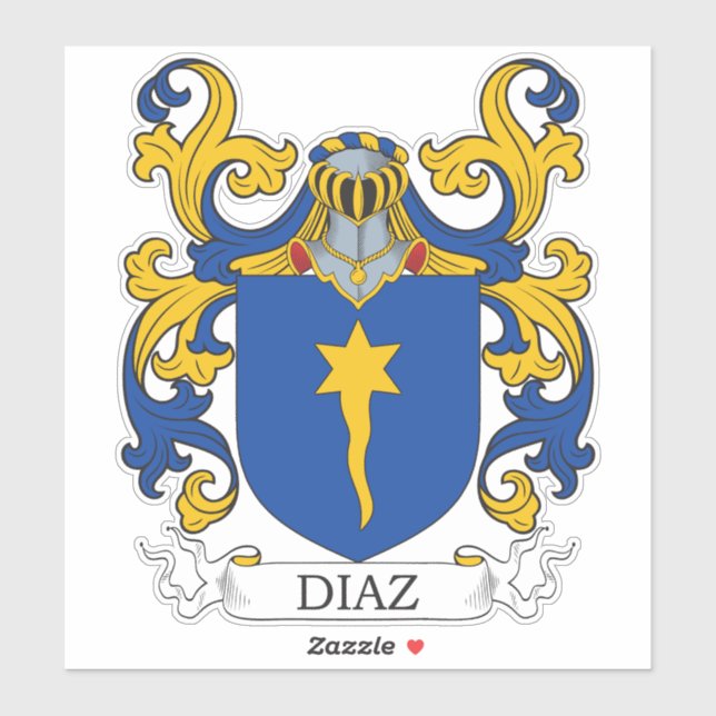 Pegatina Diaz Family Crest (Hoja)
