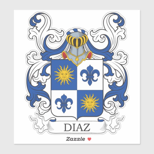 Pegatina Diaz Family Crest (Hoja)