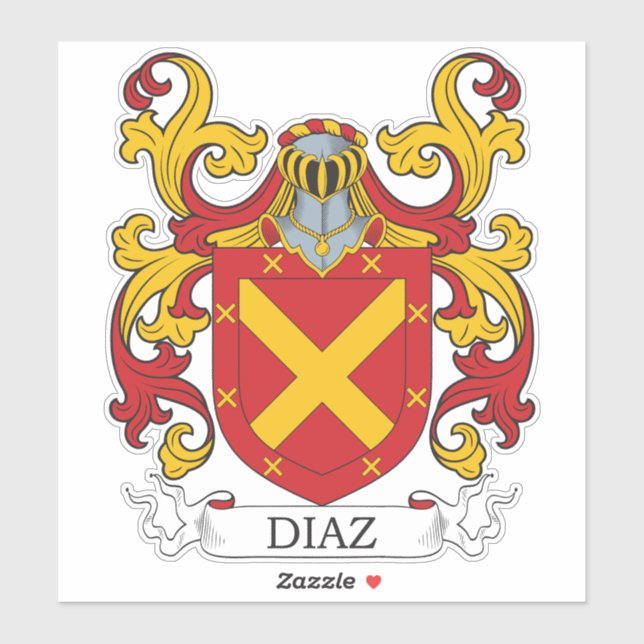 Pegatina Diaz Family Crest (Hoja)