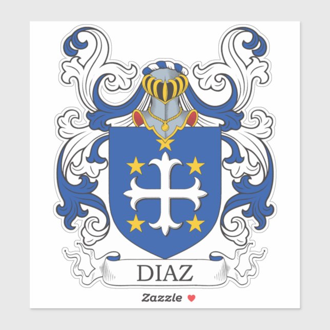 Pegatina Diaz Family Crest (Hoja)