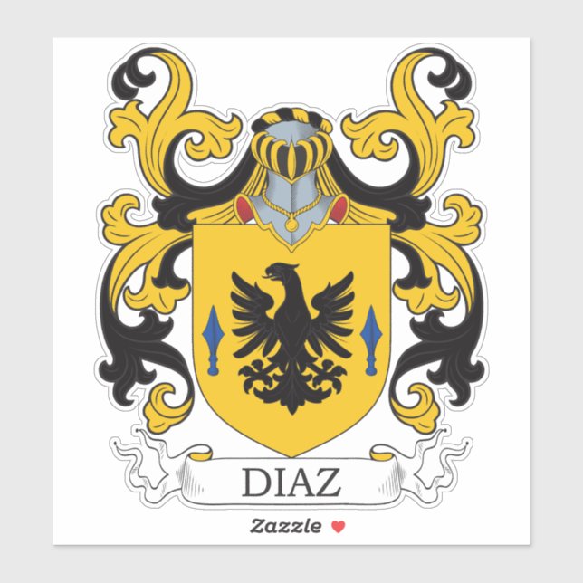 Pegatina Diaz Family Crest (Hoja)