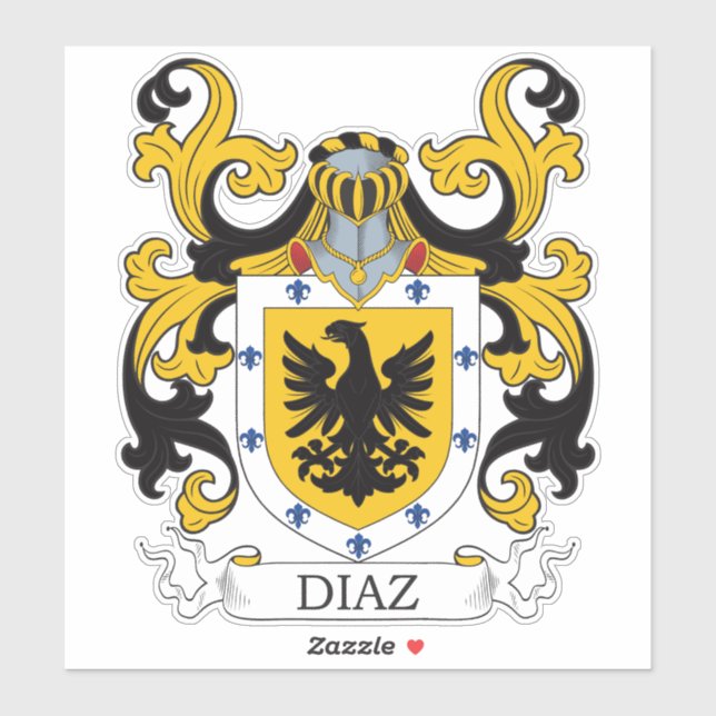 Pegatina Diaz Family Crest (Hoja)