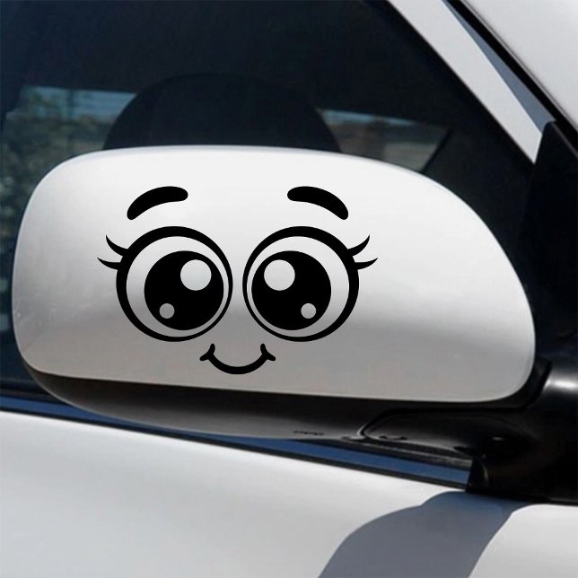 Pegatina Dibujo animado adorable para espejo retrovisor de  (funny eyes side mirror vinyl)