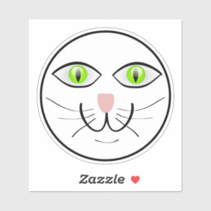 Pegatina Dibujo Animado Cara Divertida Gato-29034