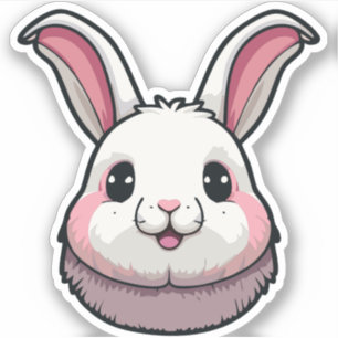 Pegatina Dibujo animado de conejo lindo