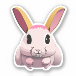 Pegatina Dibujo animado de conejo lindo