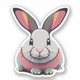 Pegatina Dibujo animado de conejo lindo