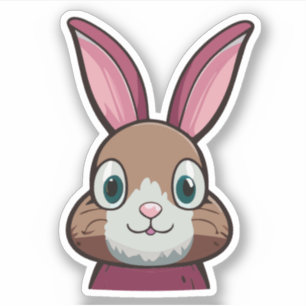 Pegatina Dibujo animado de conejo lindo