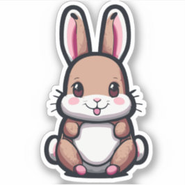 Pegatina Dibujo animado de conejo lindo