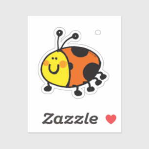 Pegatina Dibujo Animado de Mariquita Adorable para Niños y