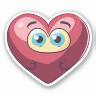 Pegatina Dibujo animado de niños con corazón lindo