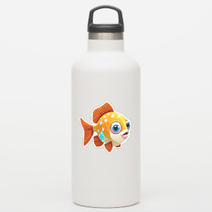 Pegatina Dibujo animado de pez dorado bebé lindo