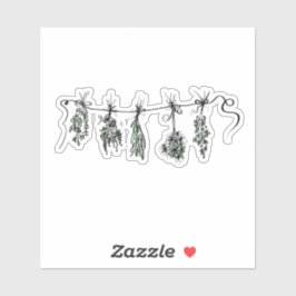 Pegatina Dibujo botánico de hierbas de jardín