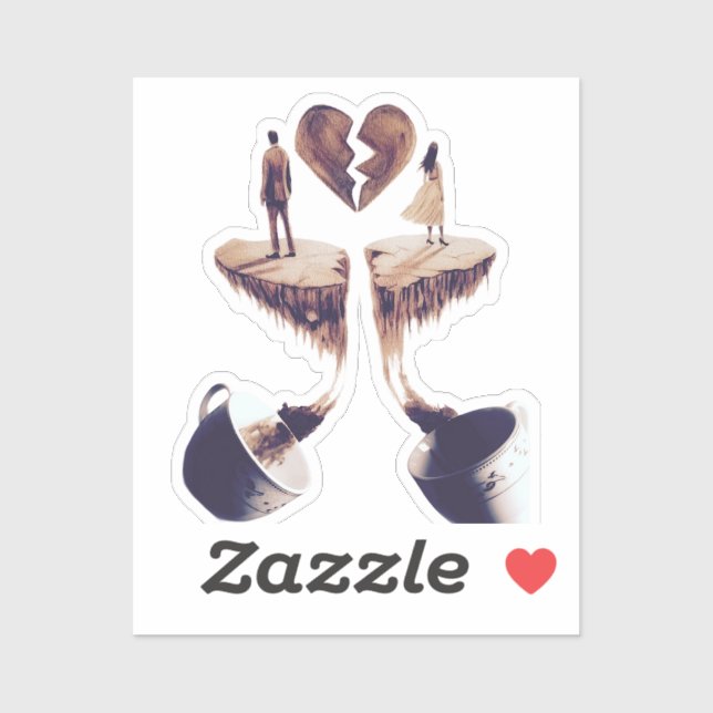 Pegatina Dibujo con dibujo de café (Hoja)