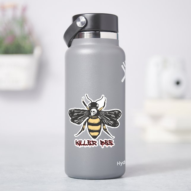 Pegatina Dibujo de abejas asesinas (hidrofrasco)