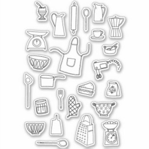 Pegatina Dibujo de cocción de bloques