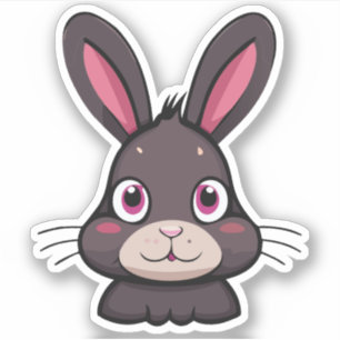 Pegatina Dibujo de conejo lindo
