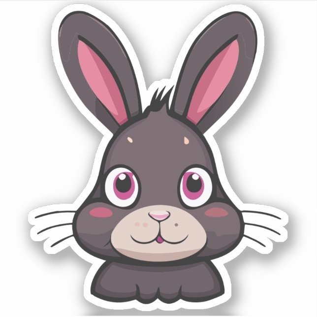 Pegatina Dibujo de conejo lindo (Anverso)