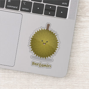 Pegatina Dibujo de durian de dibujos animados lindo y feliz