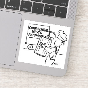 Pegatina Dibujo de eliminación de residuos confidenciales