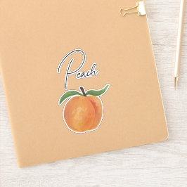 Pegatina Dibujo de fruta melocotón pintado lindo